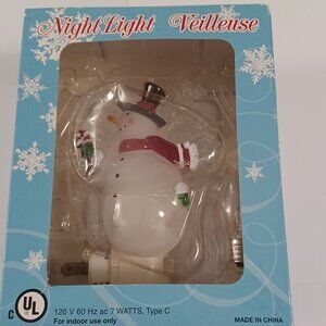 Christmas Night Light Snowman Wall Plug Indoor